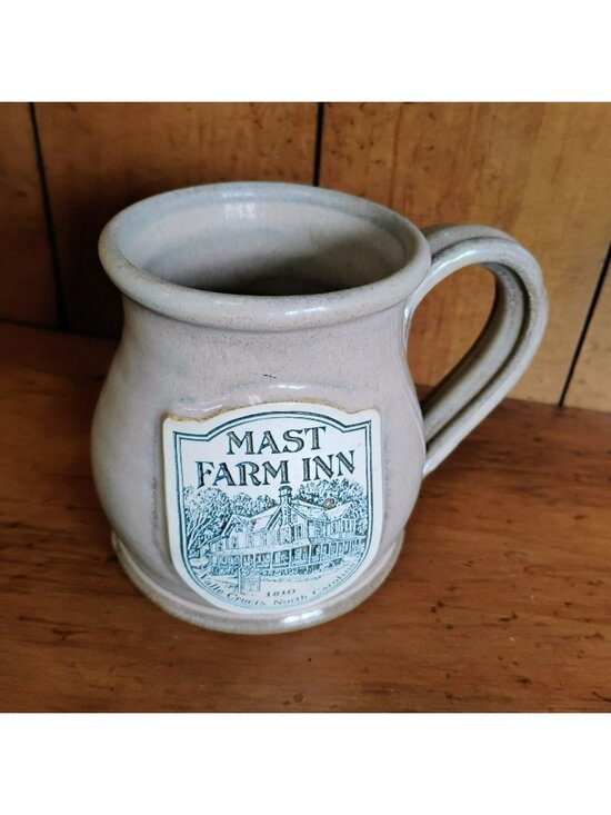Deneen Pottery Other - Mast Farm Inn Coffee Mug, Deneen Pottery, Valle Crucis NC, Beige Stoneware Cup